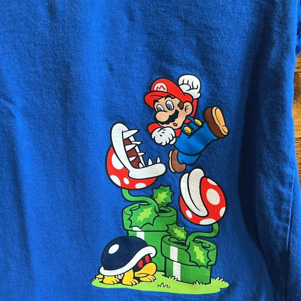 Nintendo Kids Blue Long Sleeve Shirt - Picture 3 of 5